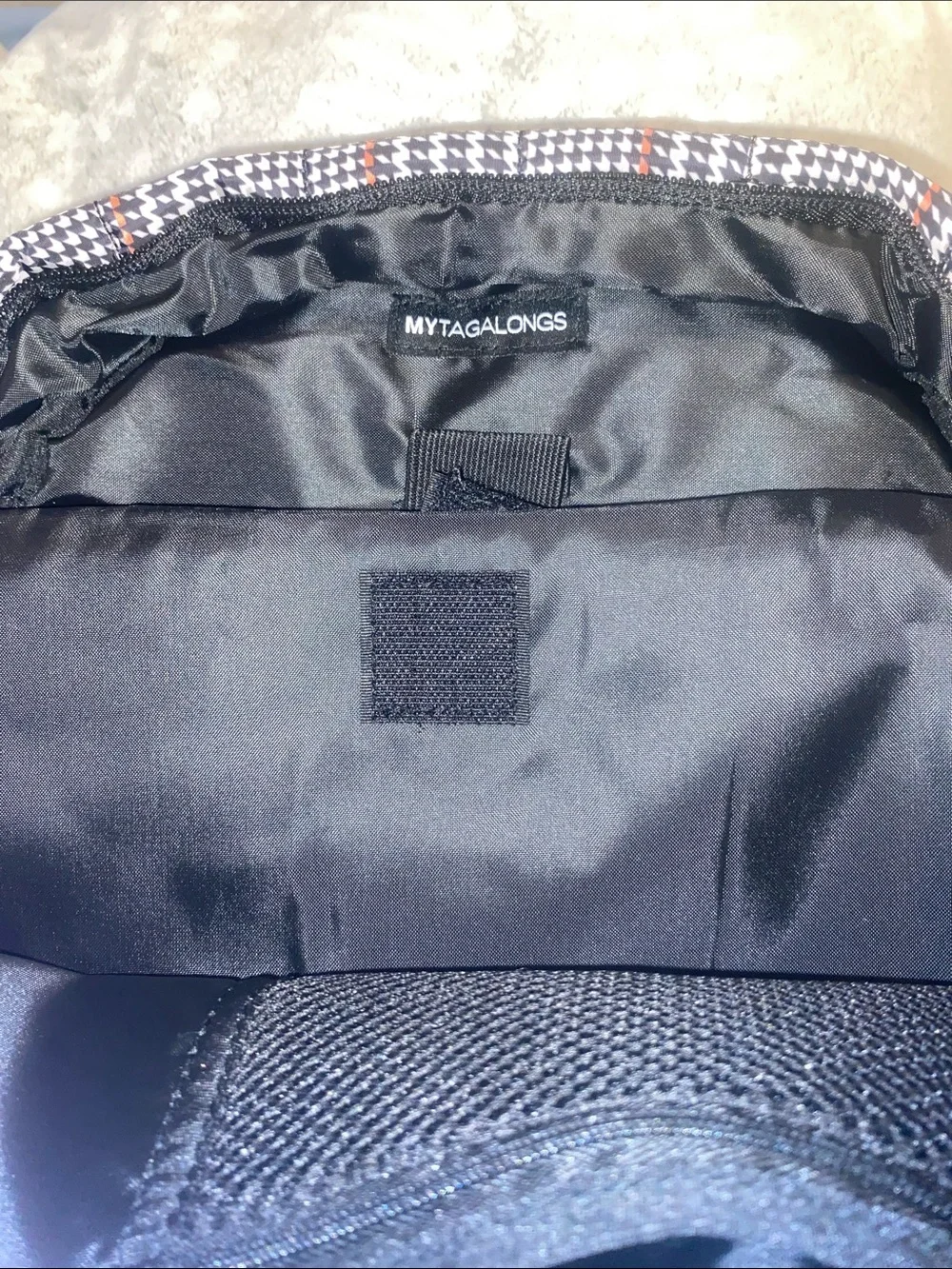 Mytagalongs Checked Pattern Men's Backpack in Brown, Black & Cream